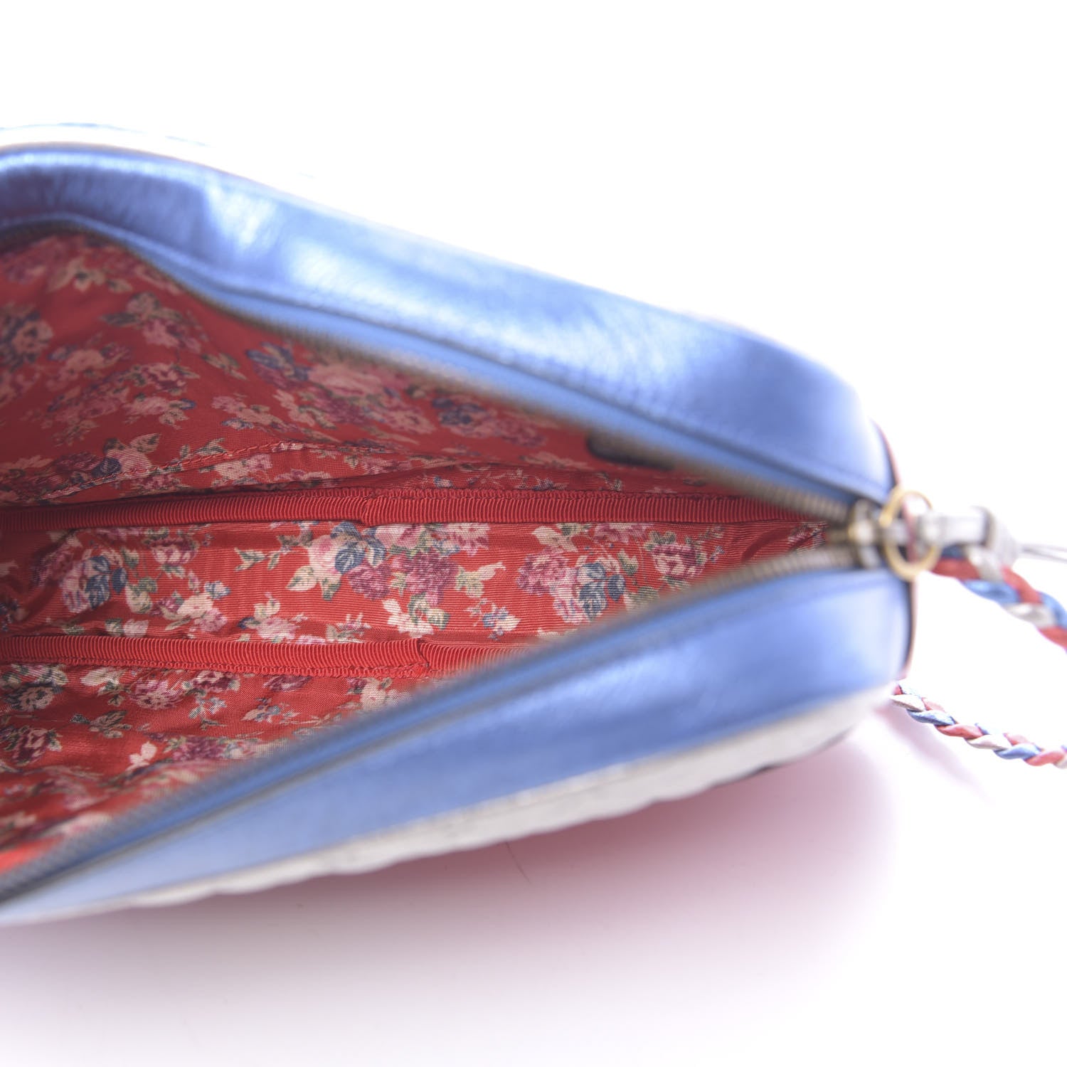 Gucci Laminated Nappa Trapuntata Small Zumi Shoulder Bag Rosso Marine Argento 5 of 10