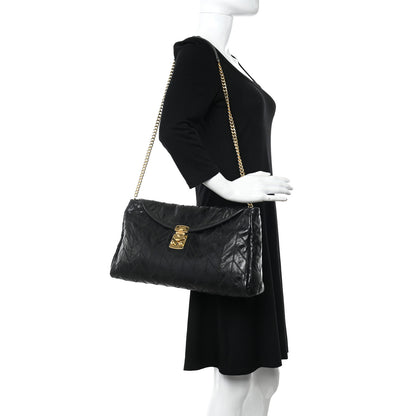 Miu Miu Vitello Shine Quilted Shoulder Bag Black 2 of 11