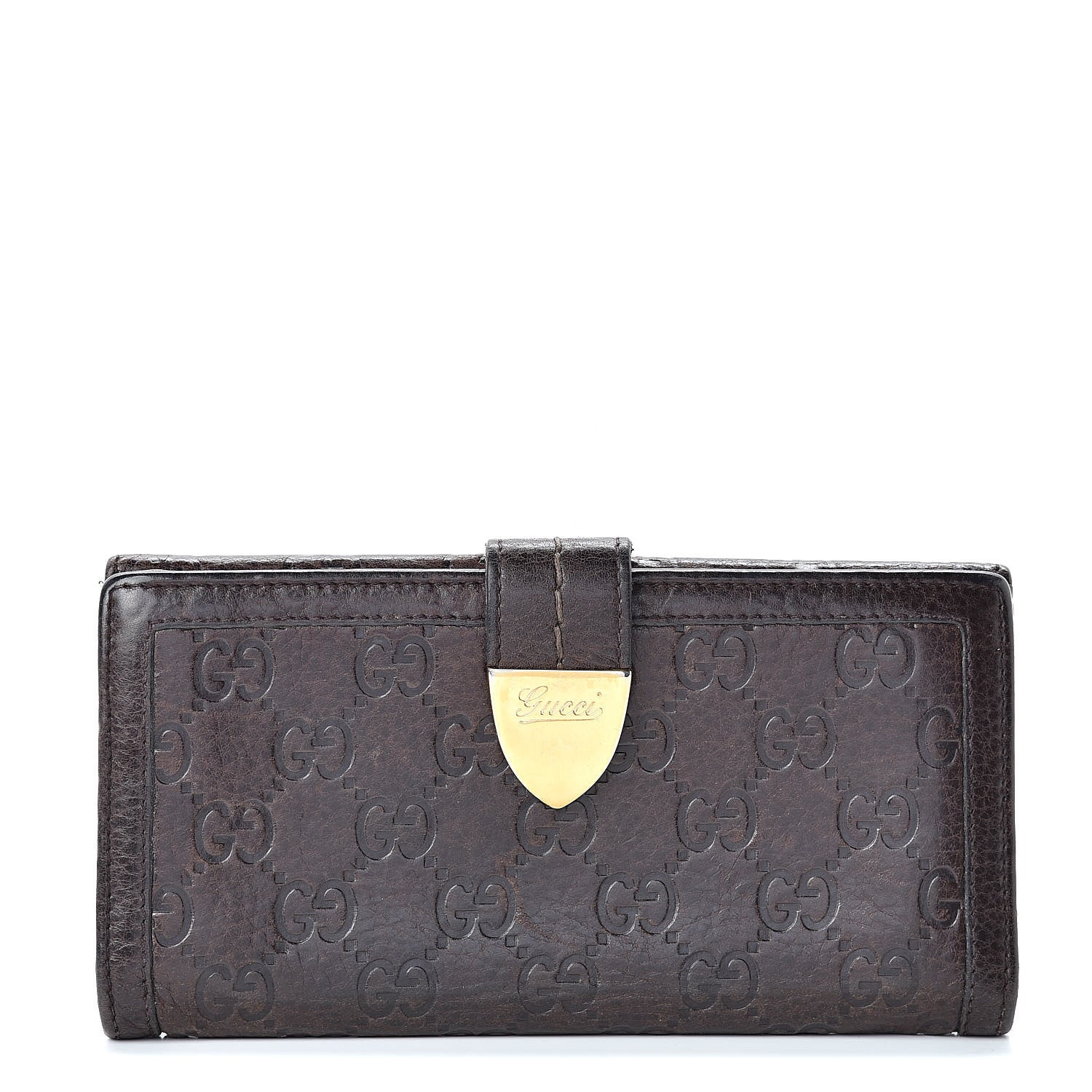 Gucci Guccissima Signoria Continental Wallet Dark Brown 1 of 15