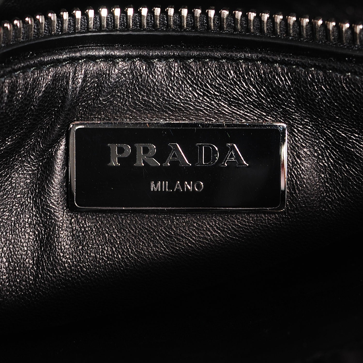 Prada Spazzolato Floral Open Bucket Bag Black White 6 of 9