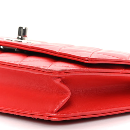 Chanel Lambskin Quilted Trendy CC Wallet On Chain WOC Red 11 of 11