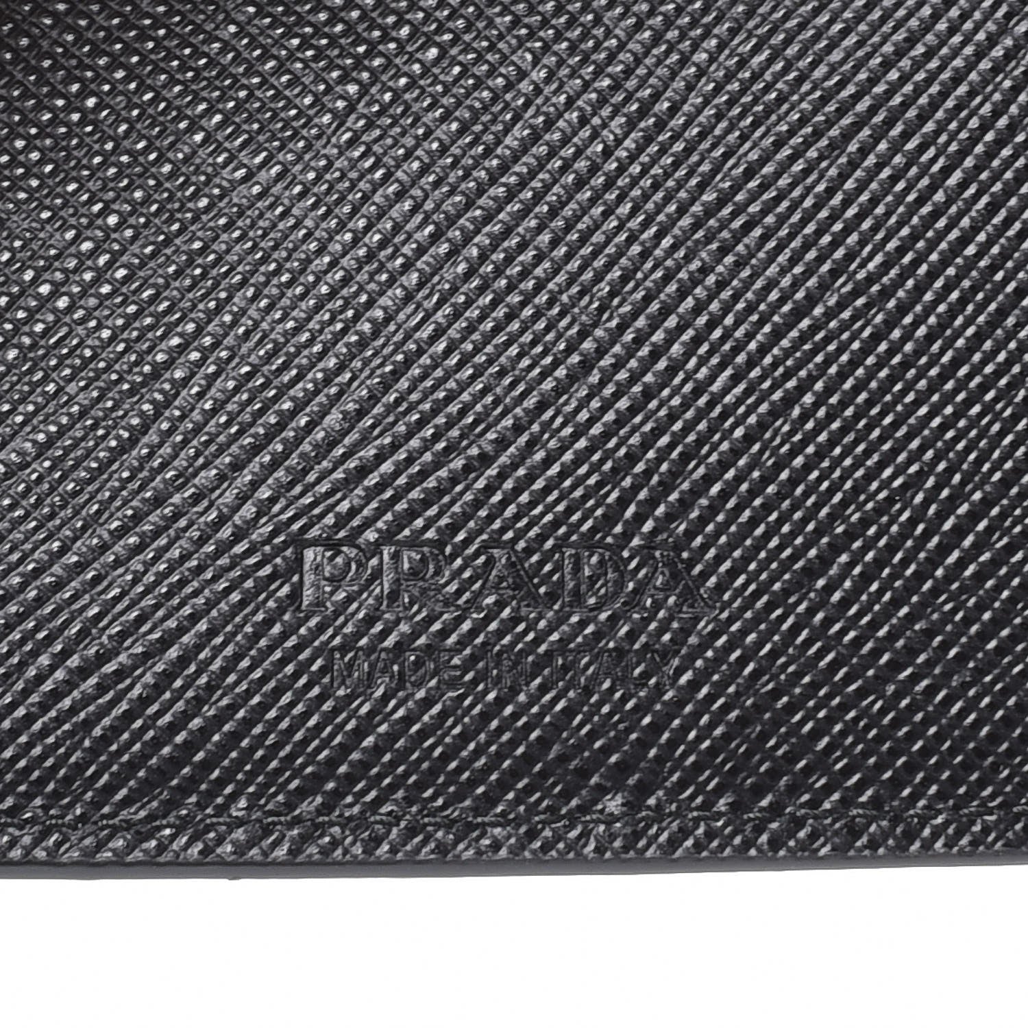 Prada Saffiano Metal Bi-Fold Wallet Black 6 of 7