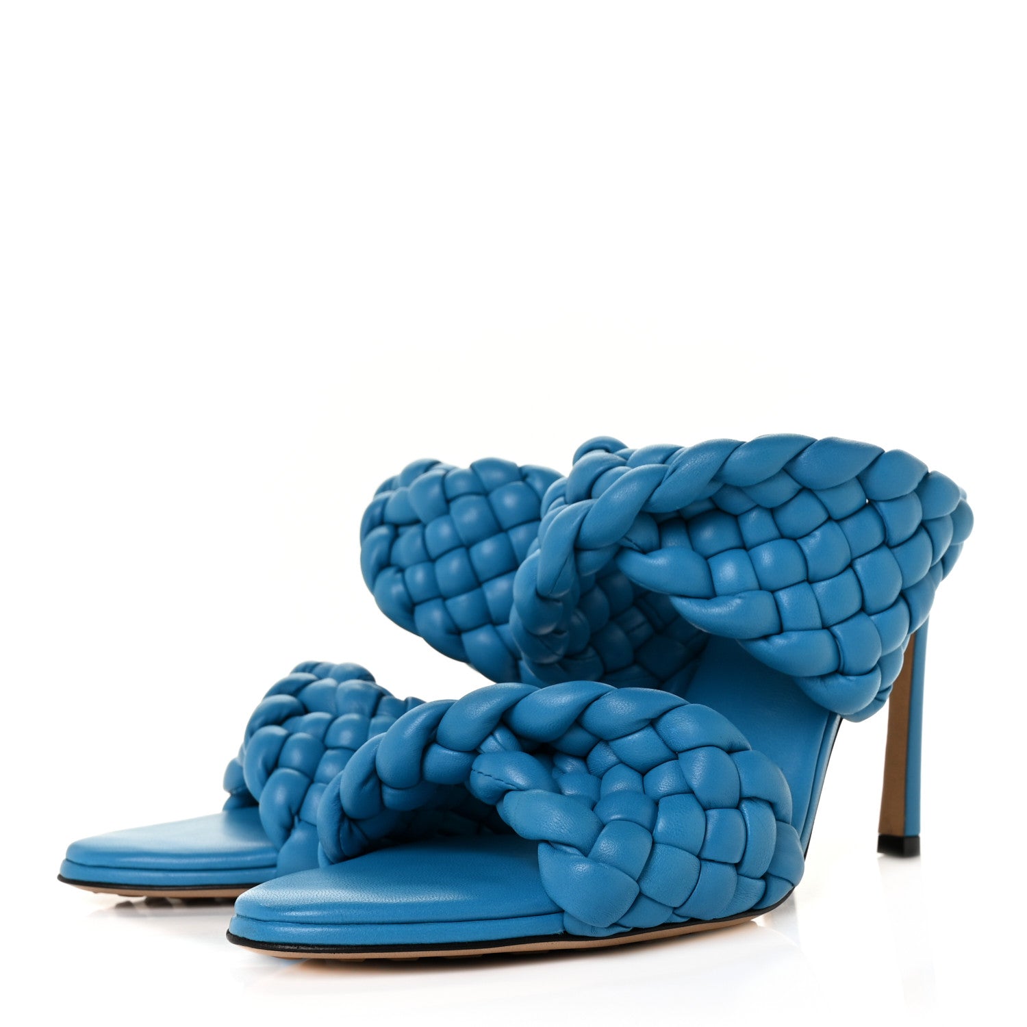 Bottega Veneta Nappa Twisted Padded Intrecciato Curve Slide Sandals 40 Bleuette 3 of 7