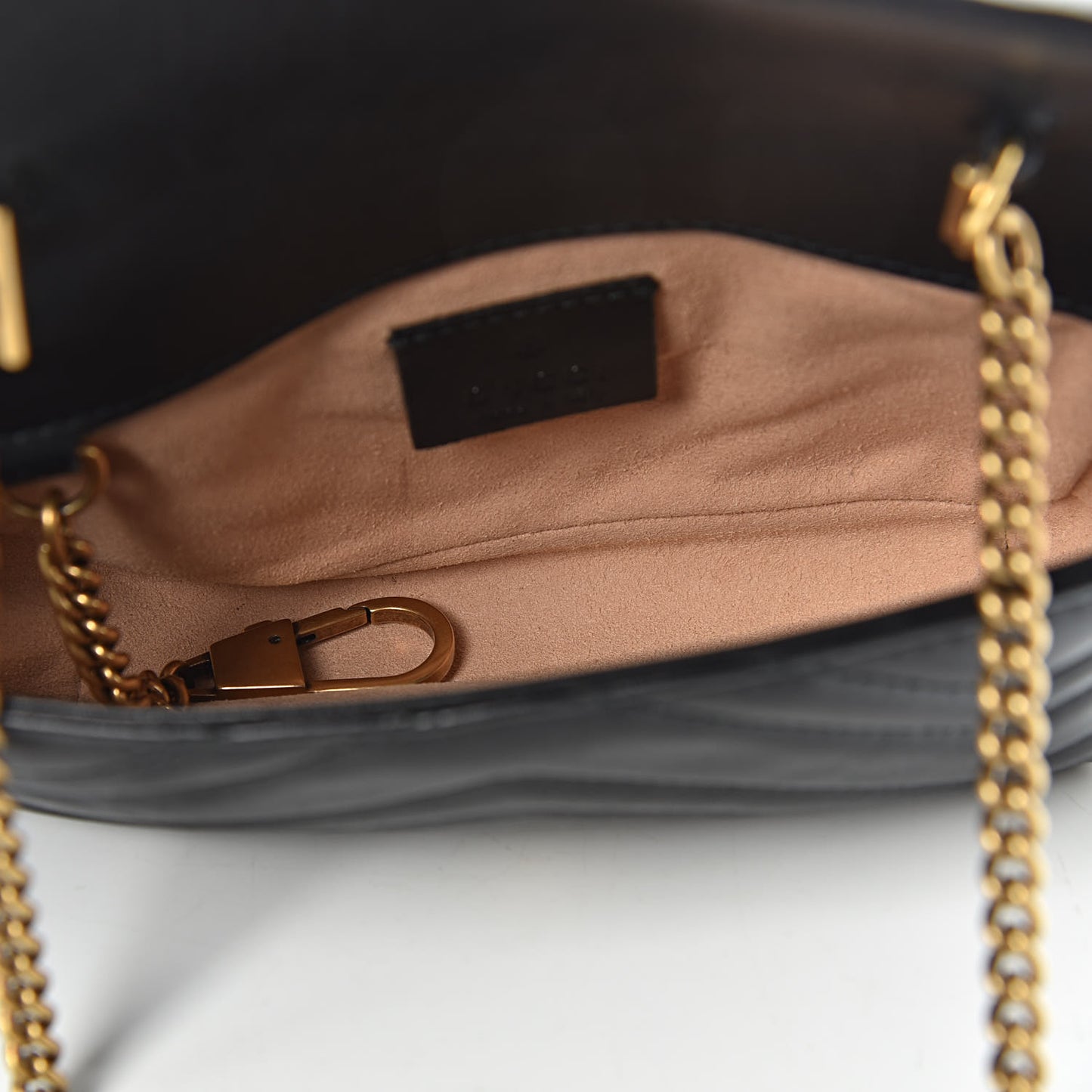 Calfskin Matelasse Super Mini GG Marmont Shoulder Bag Black