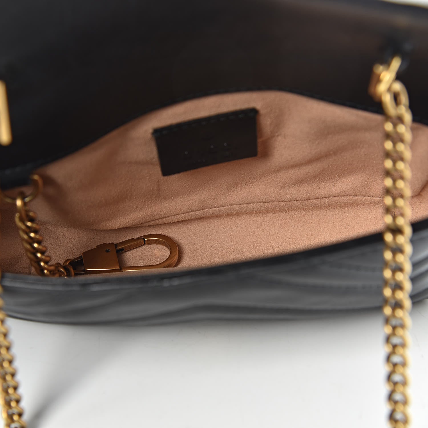 Gucci Calfskin Matelasse Super Mini GG Marmont Shoulder Bag Black 5 of 13