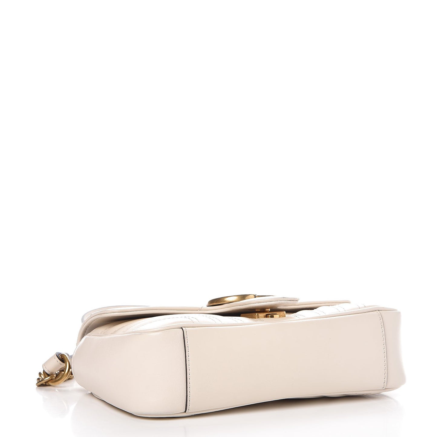 Calfskin Matelasse Mini GG Marmont Shoulder Bag White