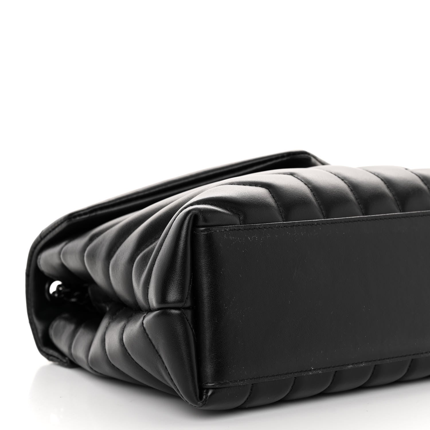 Saint Laurent Calfskin Y Quilted Monogram Monochrome Small Loulou Chain Satchel Black 8 of 9