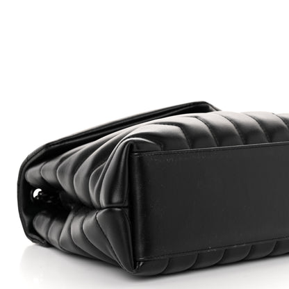 Saint Laurent Calfskin Y Quilted Monogram Monochrome Small Loulou Chain Satchel Black 8 of 9