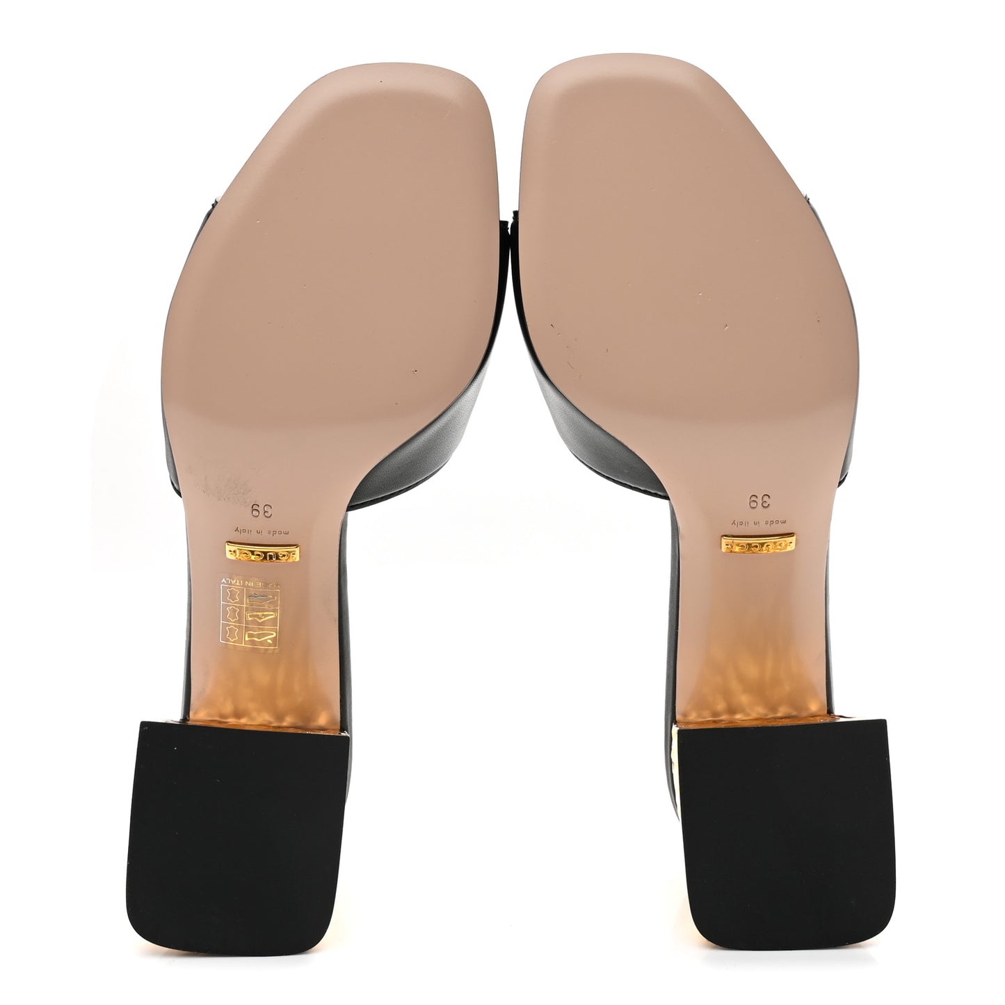 Cosmos Softy Calfskin Interlocking G Cut Out 55mm Slide Sandals 39 Black