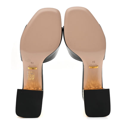 Gucci Cosmos Softy Calfskin Interlocking G Cut Out 55mm Slide Sandals 39 Black 6 of 8