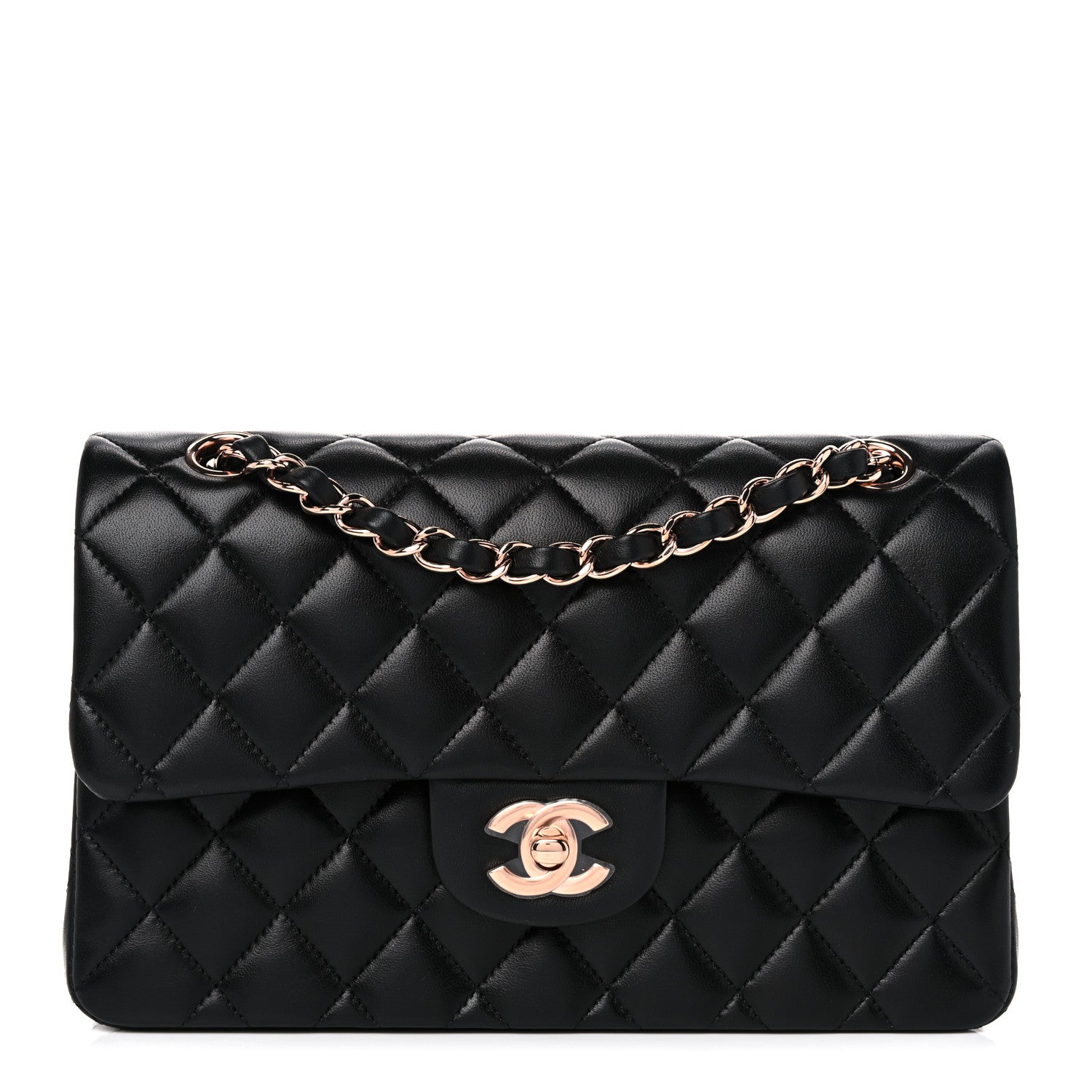 Chanel Lambskin Quilted Small Double Flap Black 1 of 10