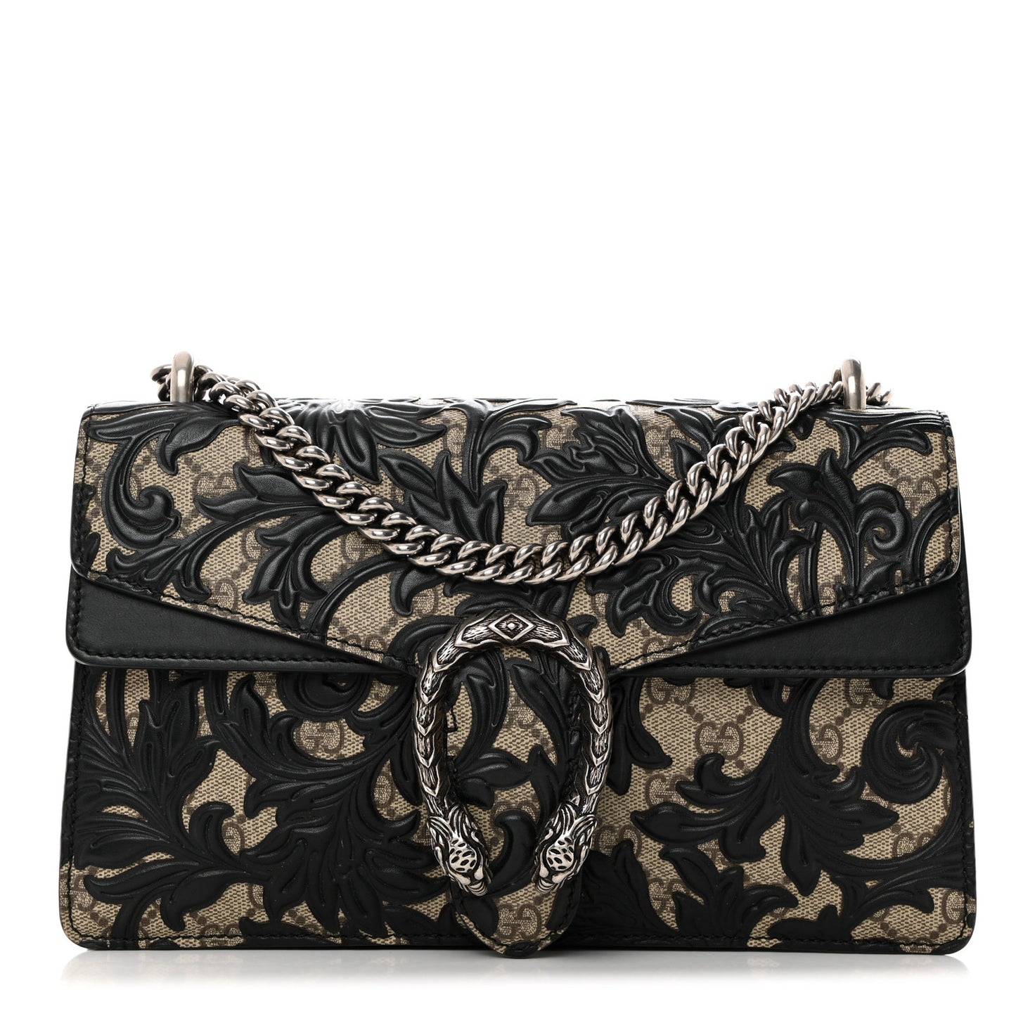 GG Supreme Monogram Arabesque Small Dionysus Shoulder Bag Black