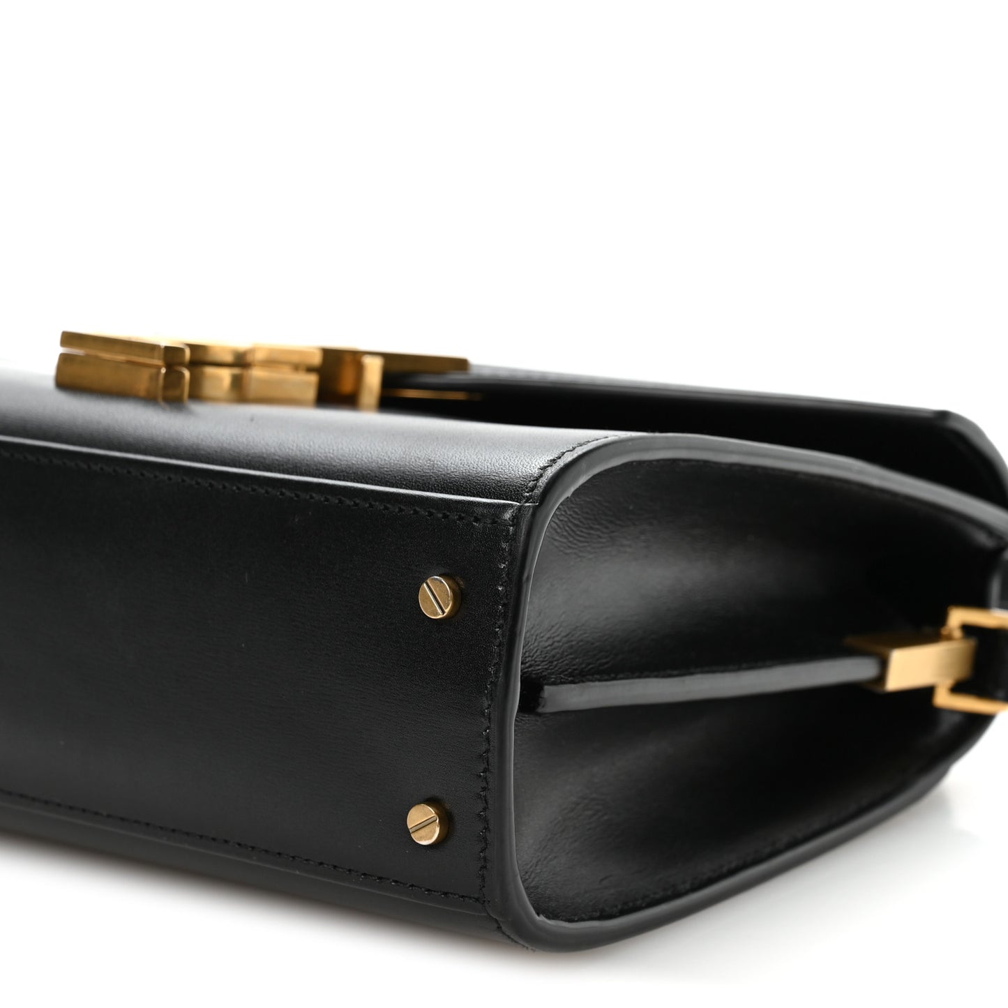 Calfskin Mini Classic Monogram Cassandra Top Handle Black