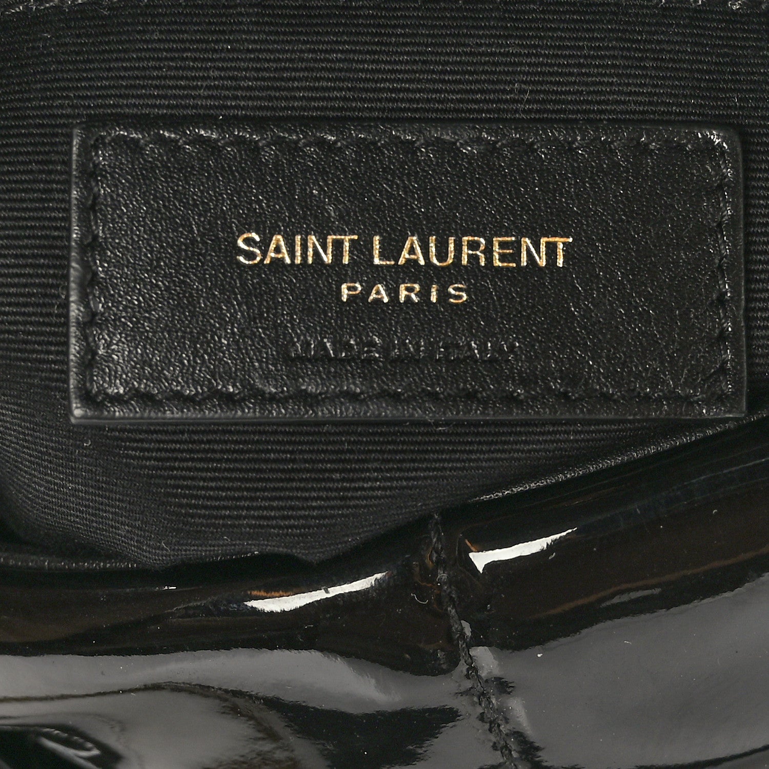 Saint Laurent Patent Quilted Small Loulou Puffer Monogram Chain Satchel Black 6 of 9