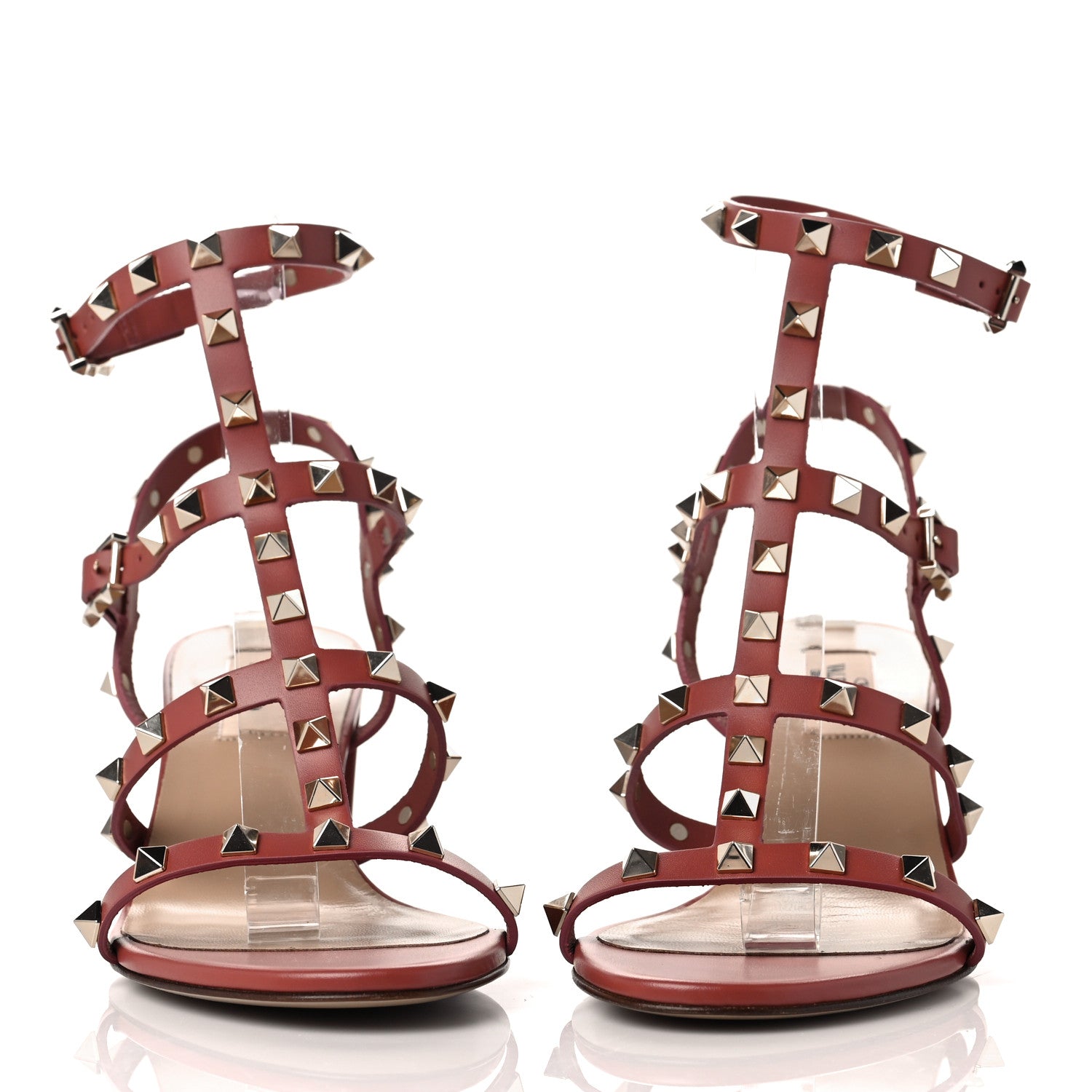 Valentino Garavani Calfskin Rockstud 60mm City Sandals 39 Gingerbread 2 of 8
