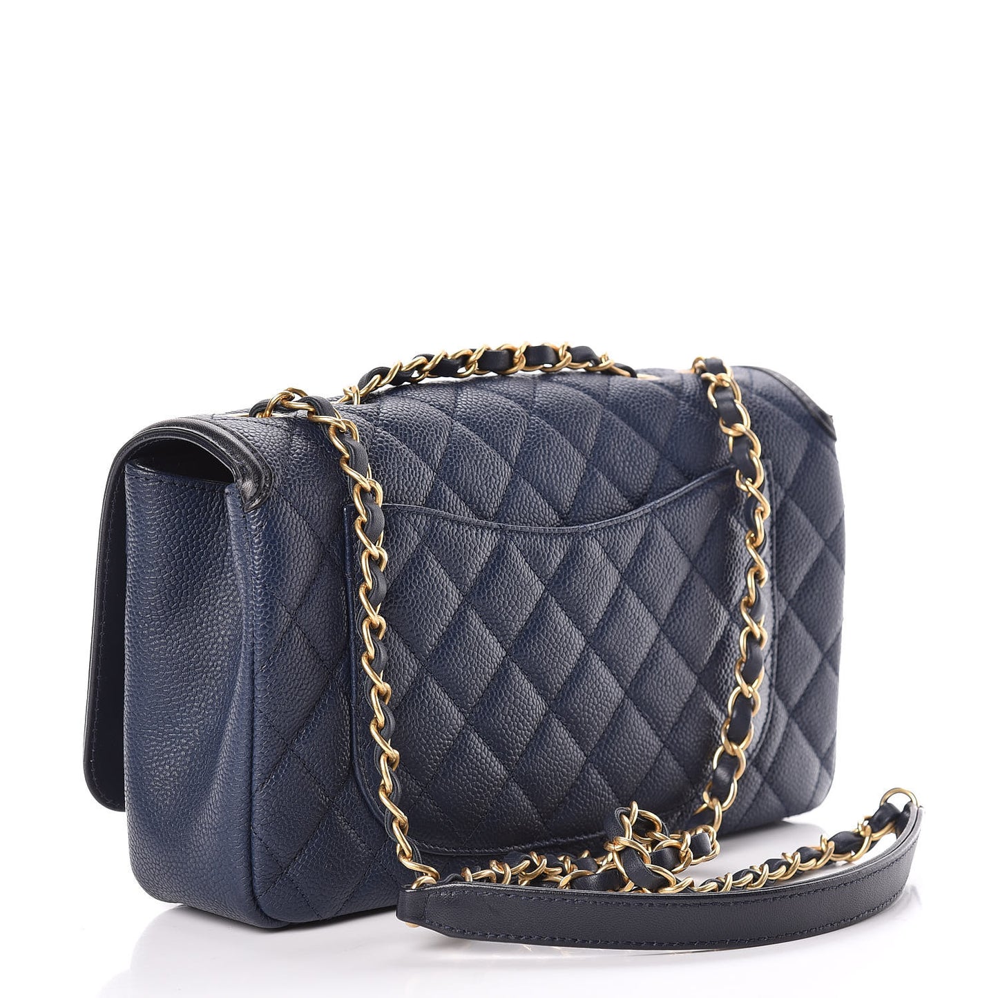 Caviar Quilted Medium CC Filigree Flap Navy Black