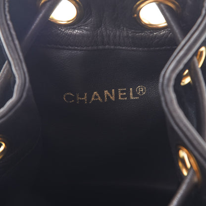 Chanel Velvet CC Drawstring Bucket Bag Black 8 of 12