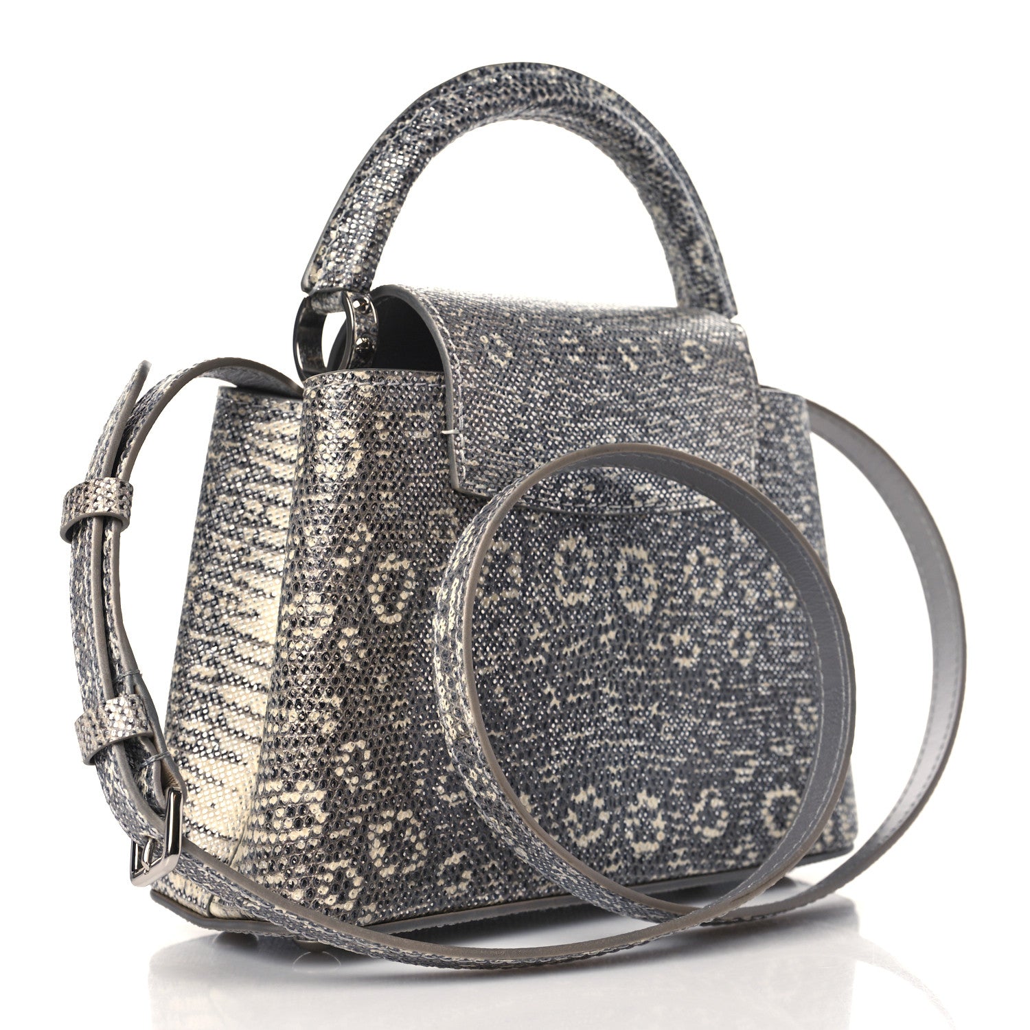 Louis Vuitton Lizard Mini Capucines Argento 3 of 9