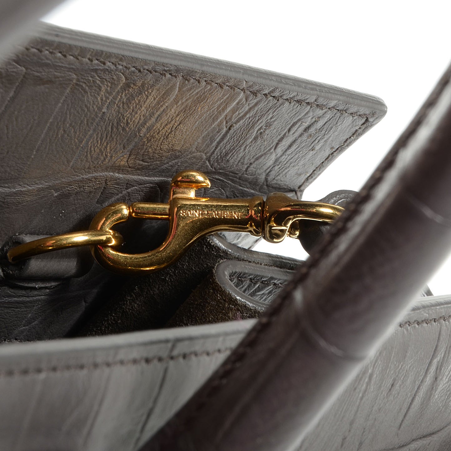 Calfskin Crocodile Embossed Small Sac de Jour Earth