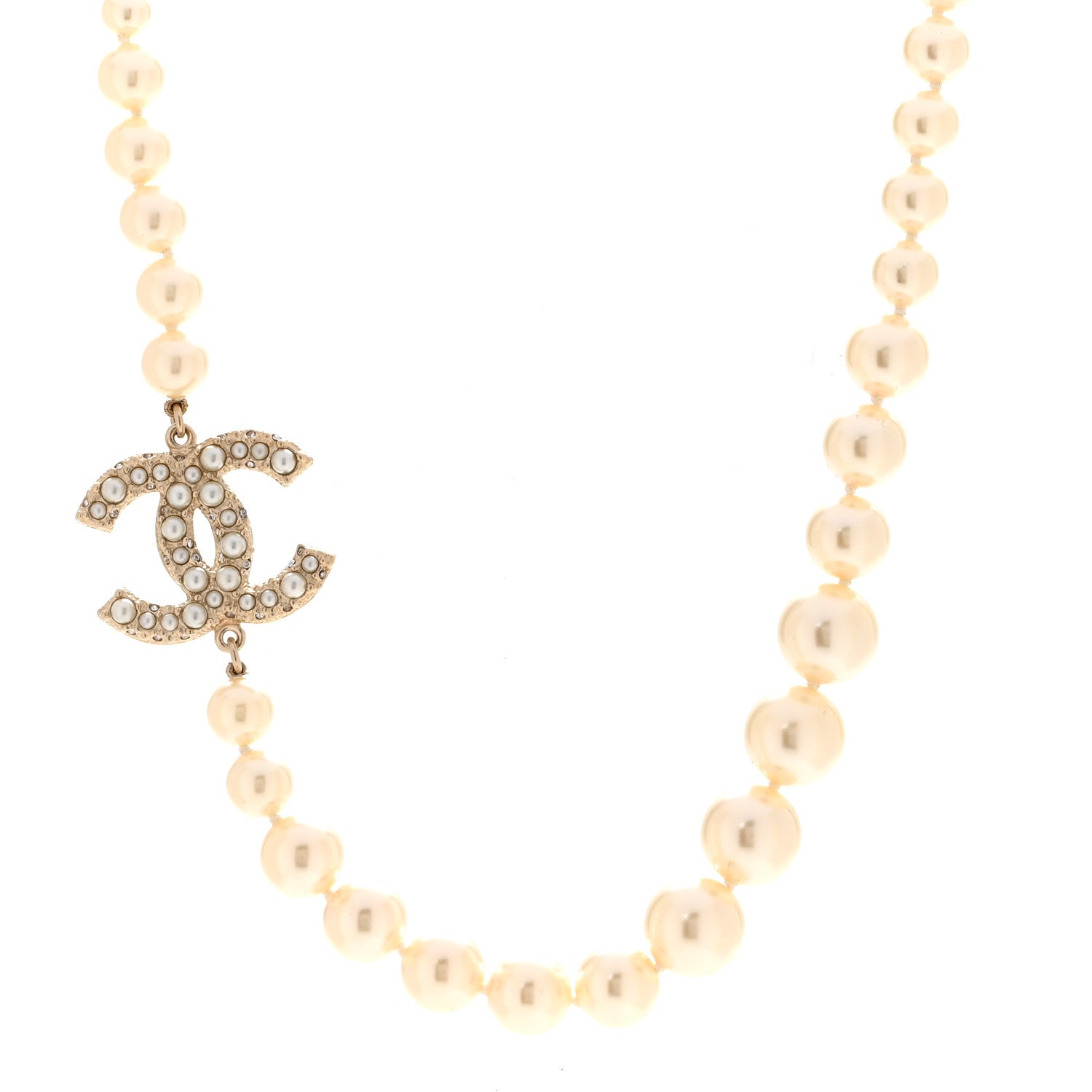 Chanel Pearl CC 100th Anniversary Necklace Light Gold 1 of 6
