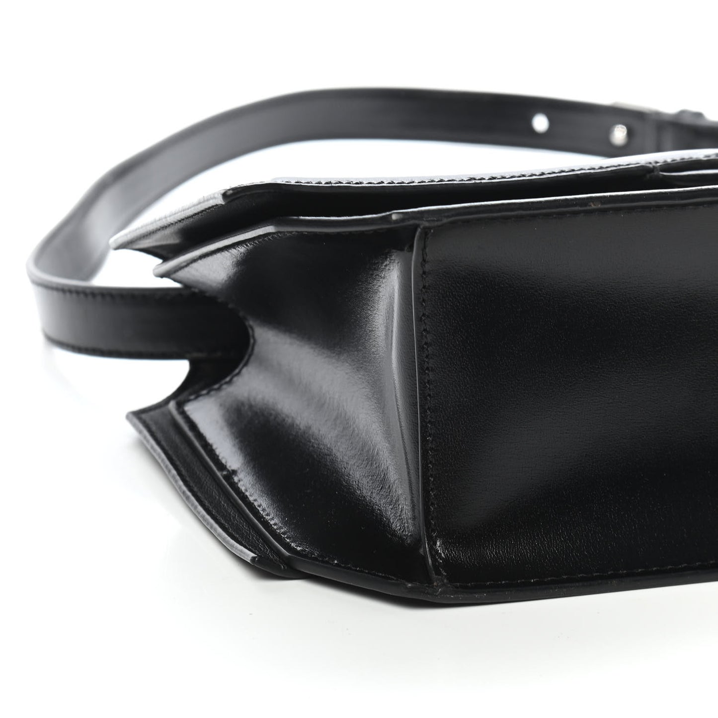 Calfskin Medium Bow Cut Shoulder Bag Black