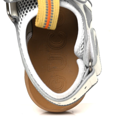 Gucci Mesh Fabric Tinsel Sport Sandals 37 White Silver 8 of 10