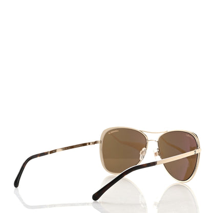 Chanel Mirrored Pilot Summer Sunglasses 4223 Gold 4 of 9
