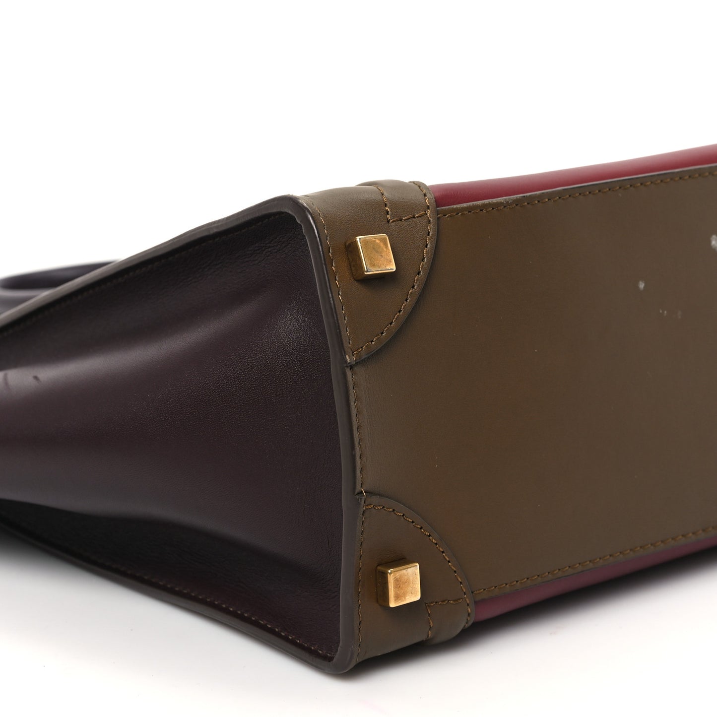 Satin Smooth Calfskin Micro Tri-Color Luggage Rust