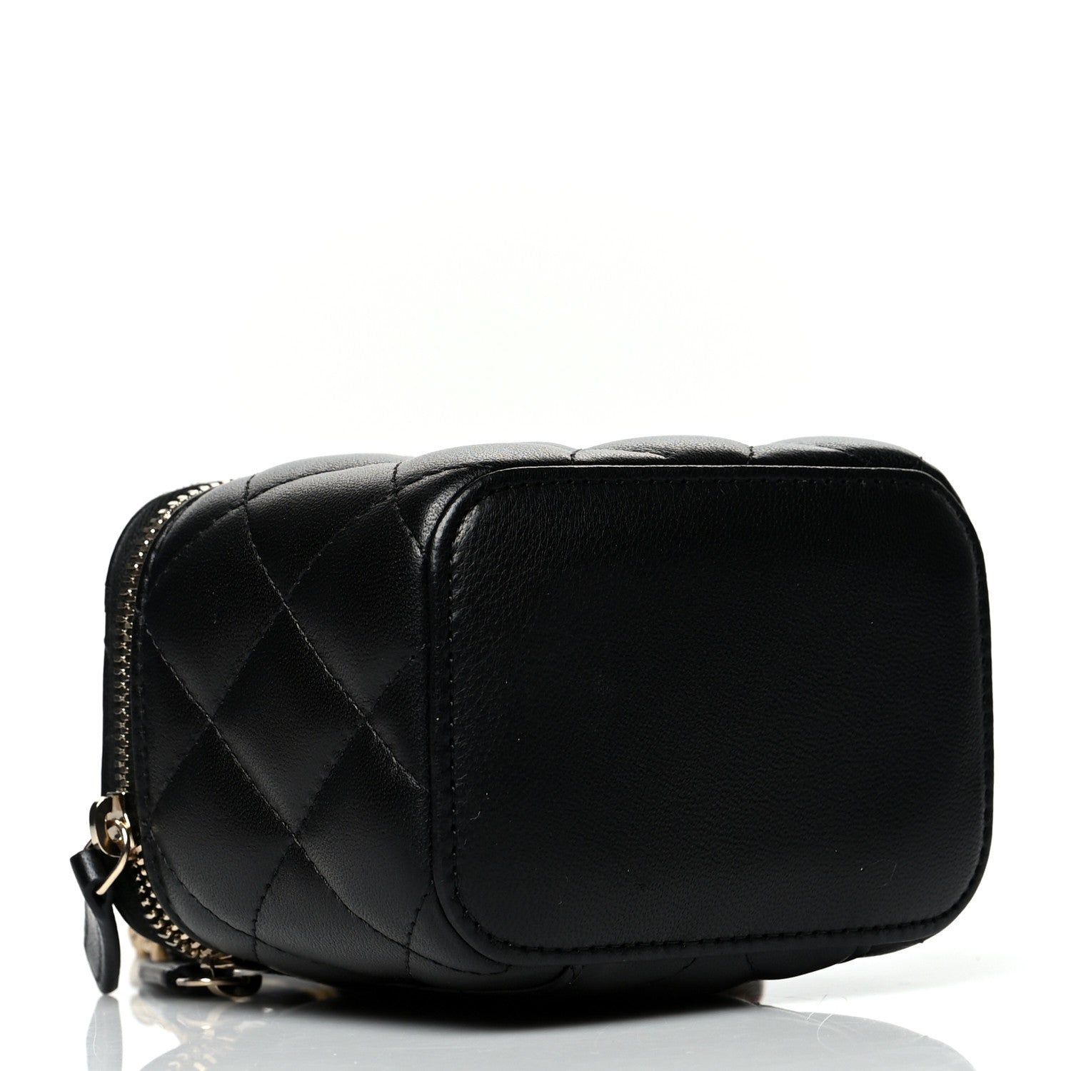 Chanel Lambskin Quilted Mini Pearl Crush Vanity Case With Chain Black 4 of 11
