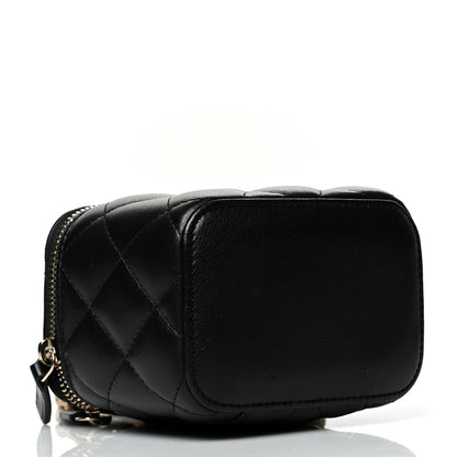 Chanel Lambskin Quilted Mini Pearl Crush Vanity Case With Chain Black 4 of 11