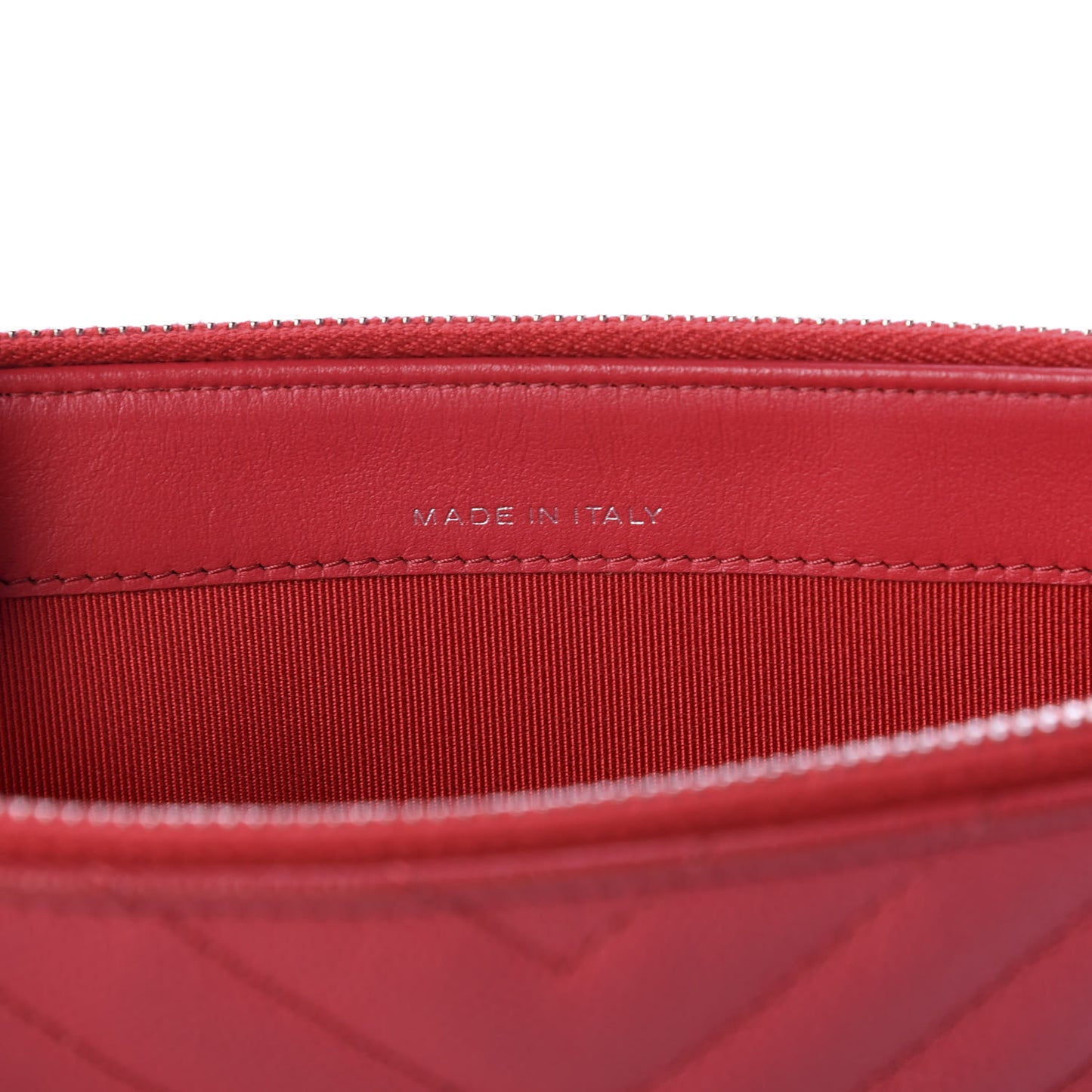 Caviar Chevron Quilted Small Clutch With Chain Light Red