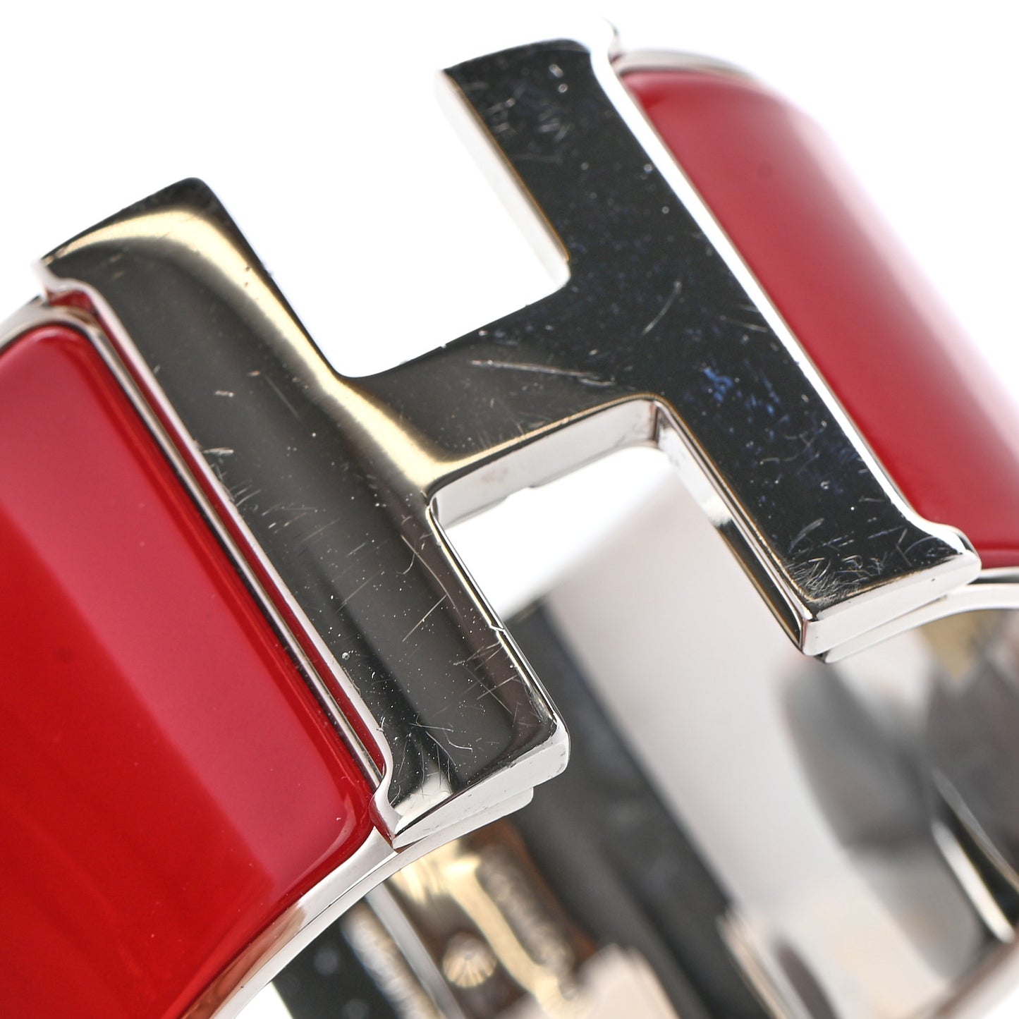 Enamel Clic Clac H Extra Wide Bracelet PM Red