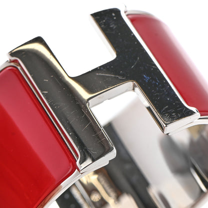Hermes Enamel Clic Clac H Extra Wide Bracelet PM Red 5 of 5