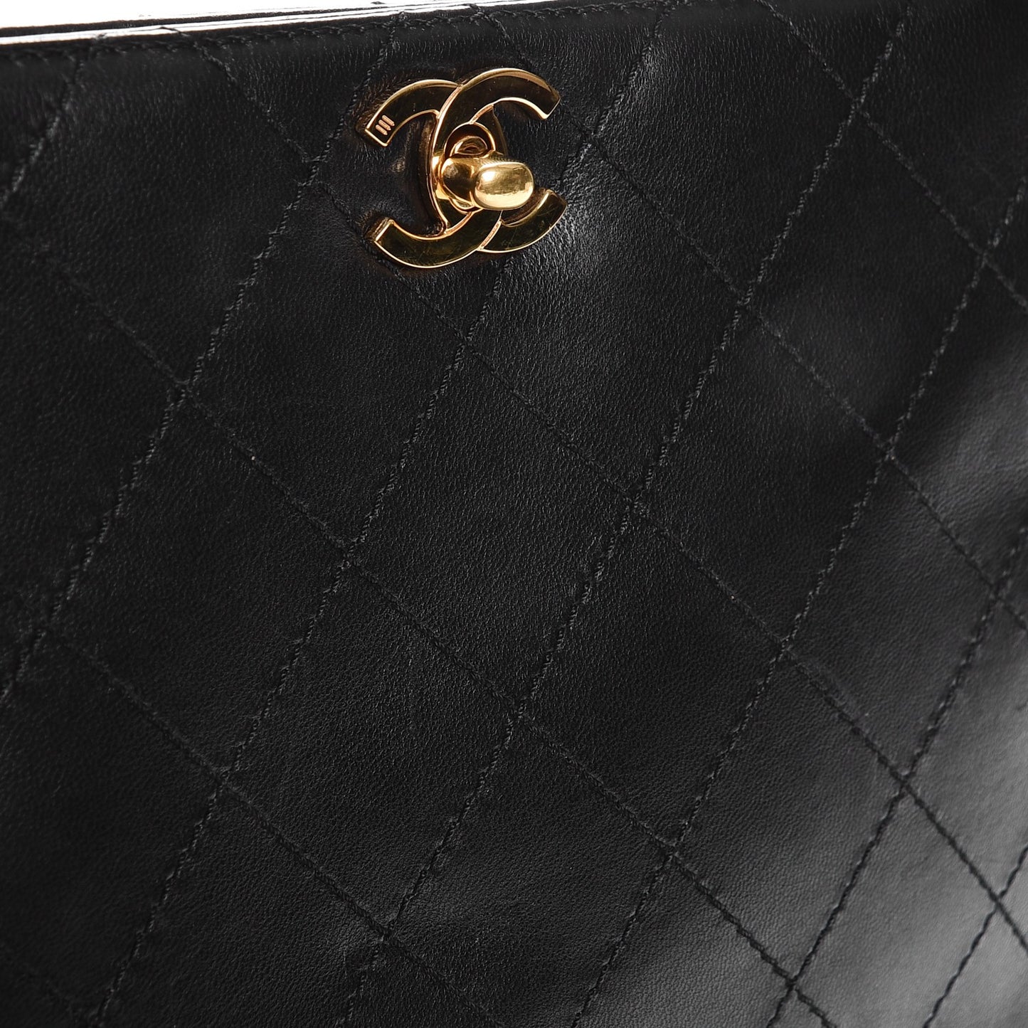 Calfskin Quilted Shoulder Bag Black