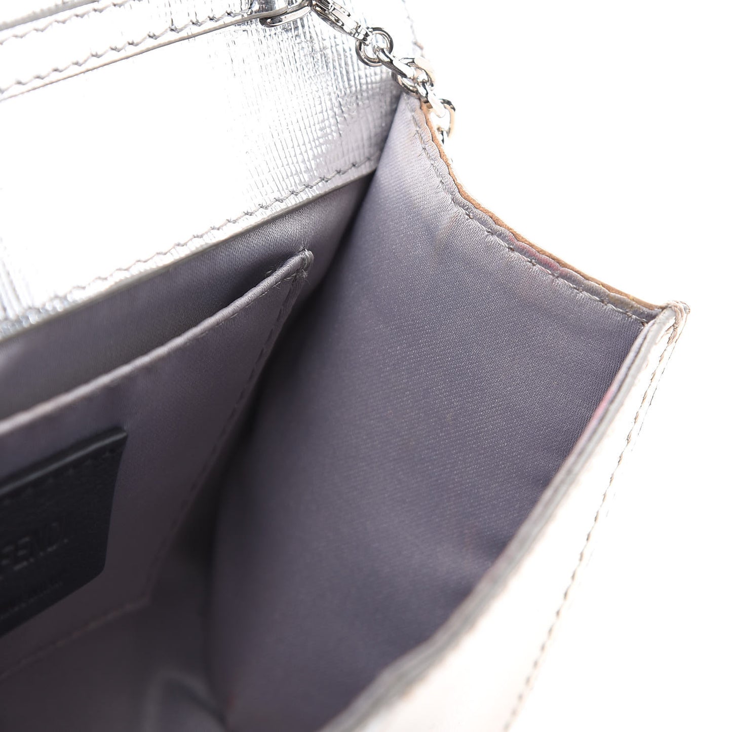 Vitello Mirror Elite Bi-Color Mini Rush Clutch Argento Champagne
