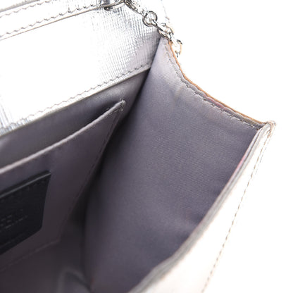 Fendi Vitello Mirror Elite Bi-Color Mini Rush Clutch Argento Champagne 16 of 16