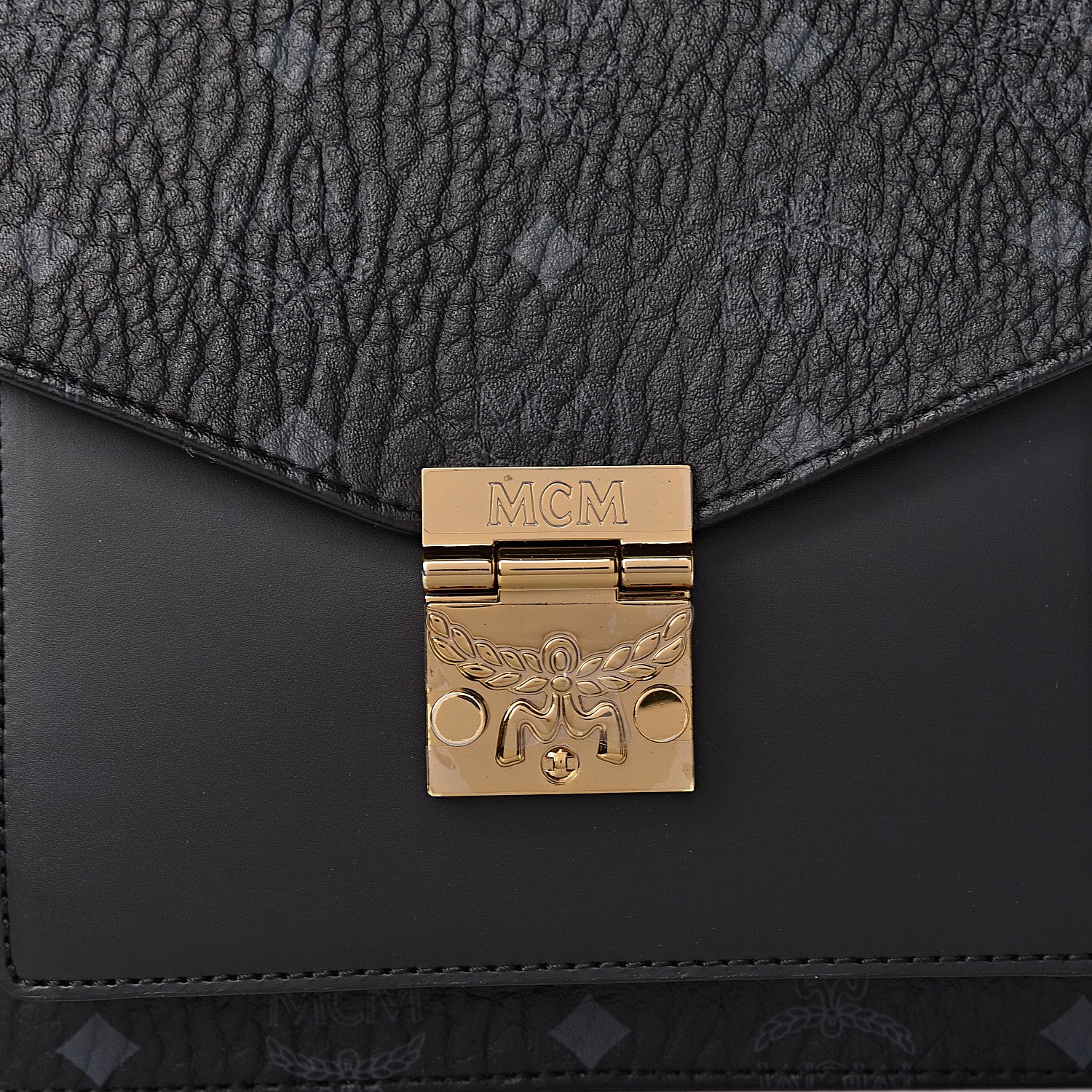MCM Visetos Medium Patricia Satchel Black 9 of 15