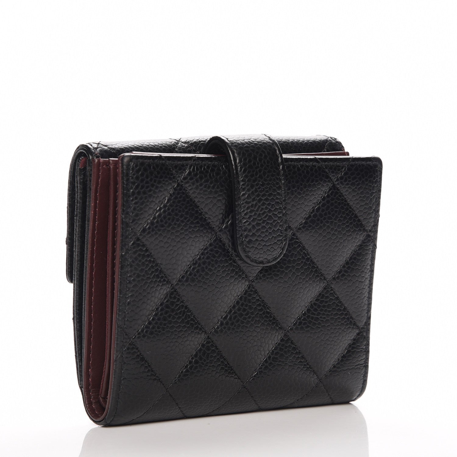Chanel Caviar Quilted Compact French Flap Wallet Black 3 of 8