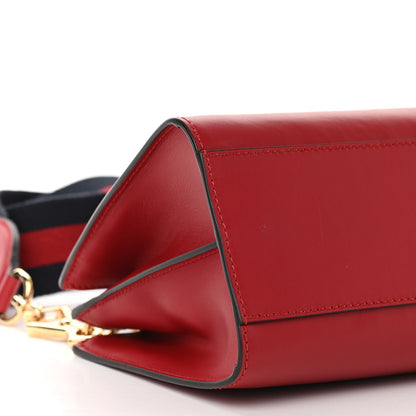 Gucci Nappa Bamboo Web Mini Nymphaea Top Handle Bag Hibiscus Red 11 of 15