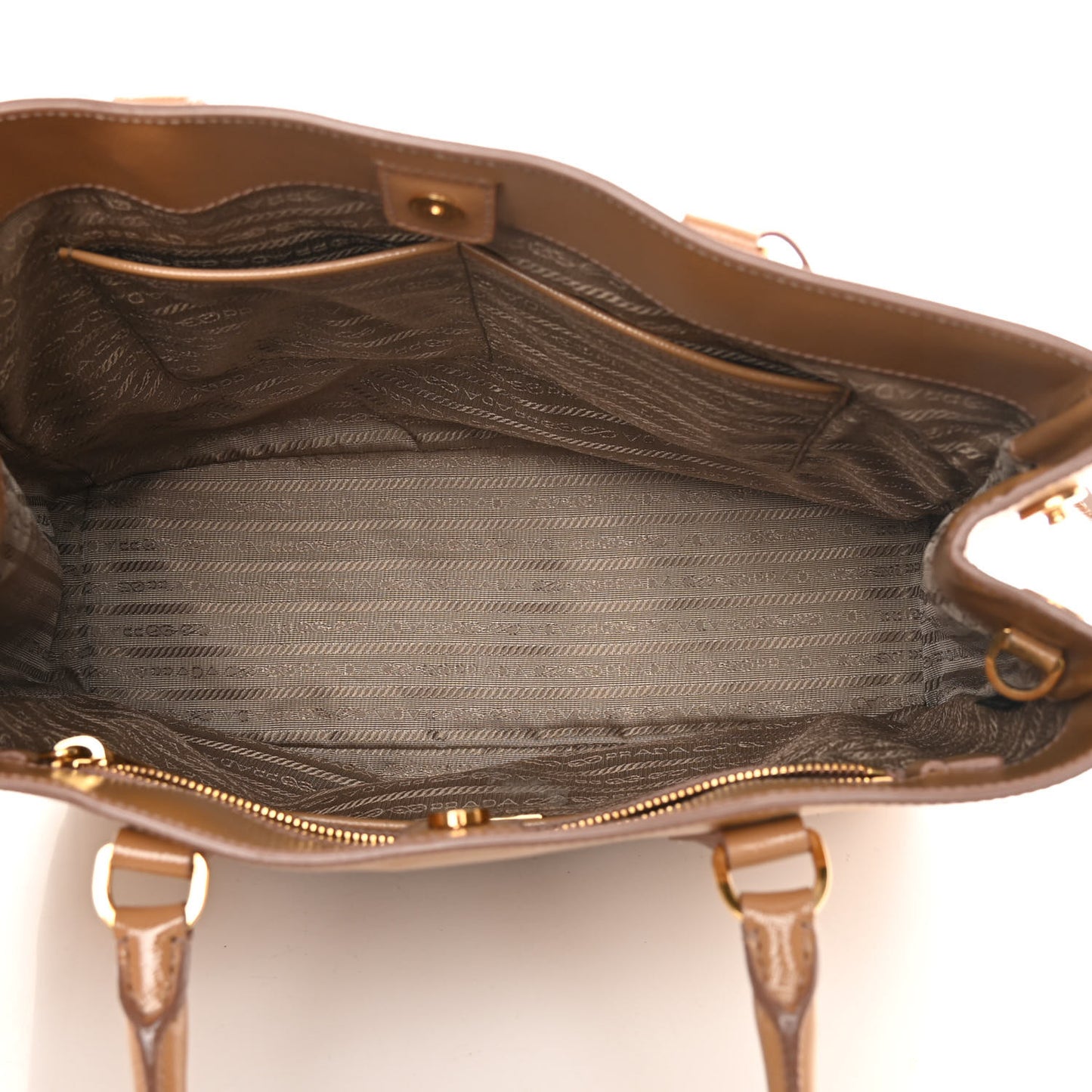 Saffiano Vernice Medium Galleria Double Zip Tote Cammeo