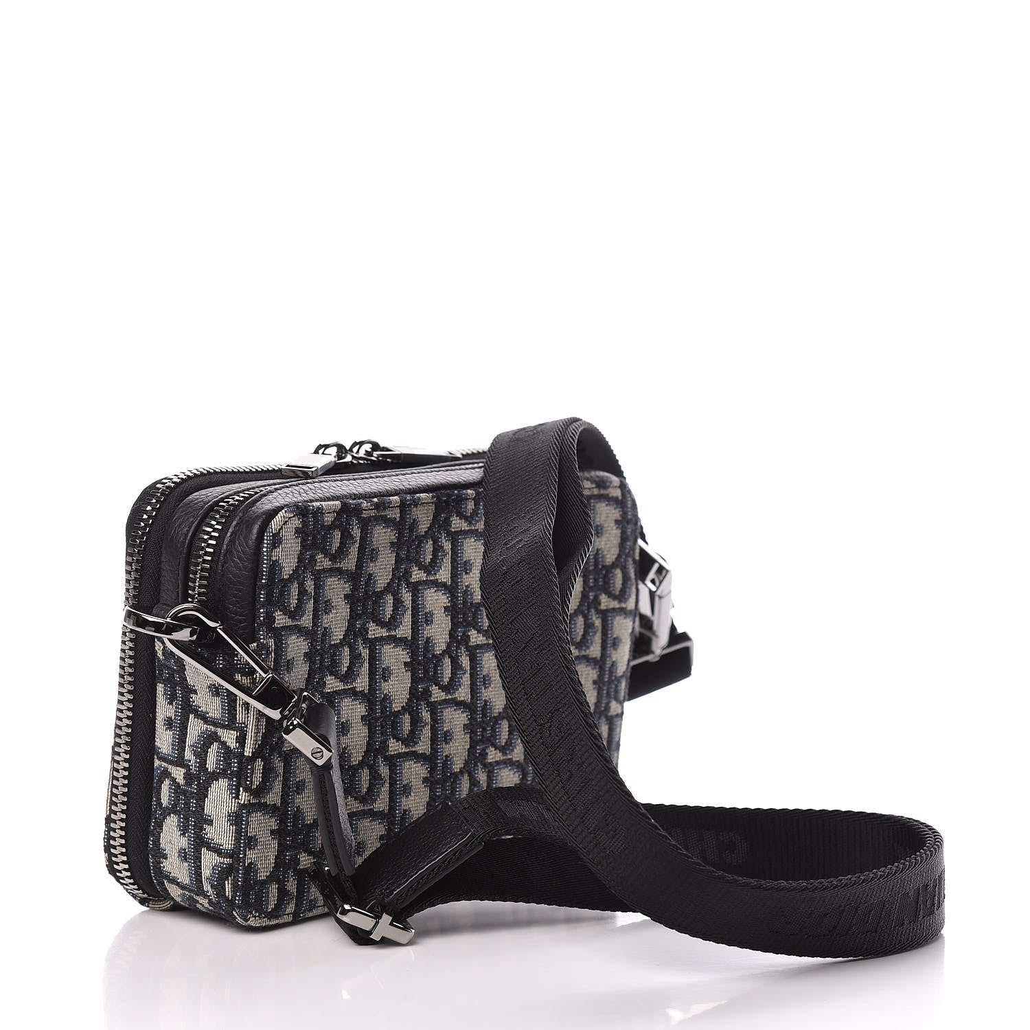 Christian Dior Oblique Pouch Beige Black 3 of 13