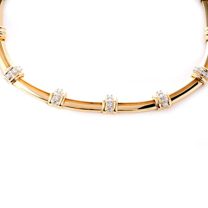 Tiffany 18k Yellow Gold Platinum Diamond Atlas Necklace 4 of 9