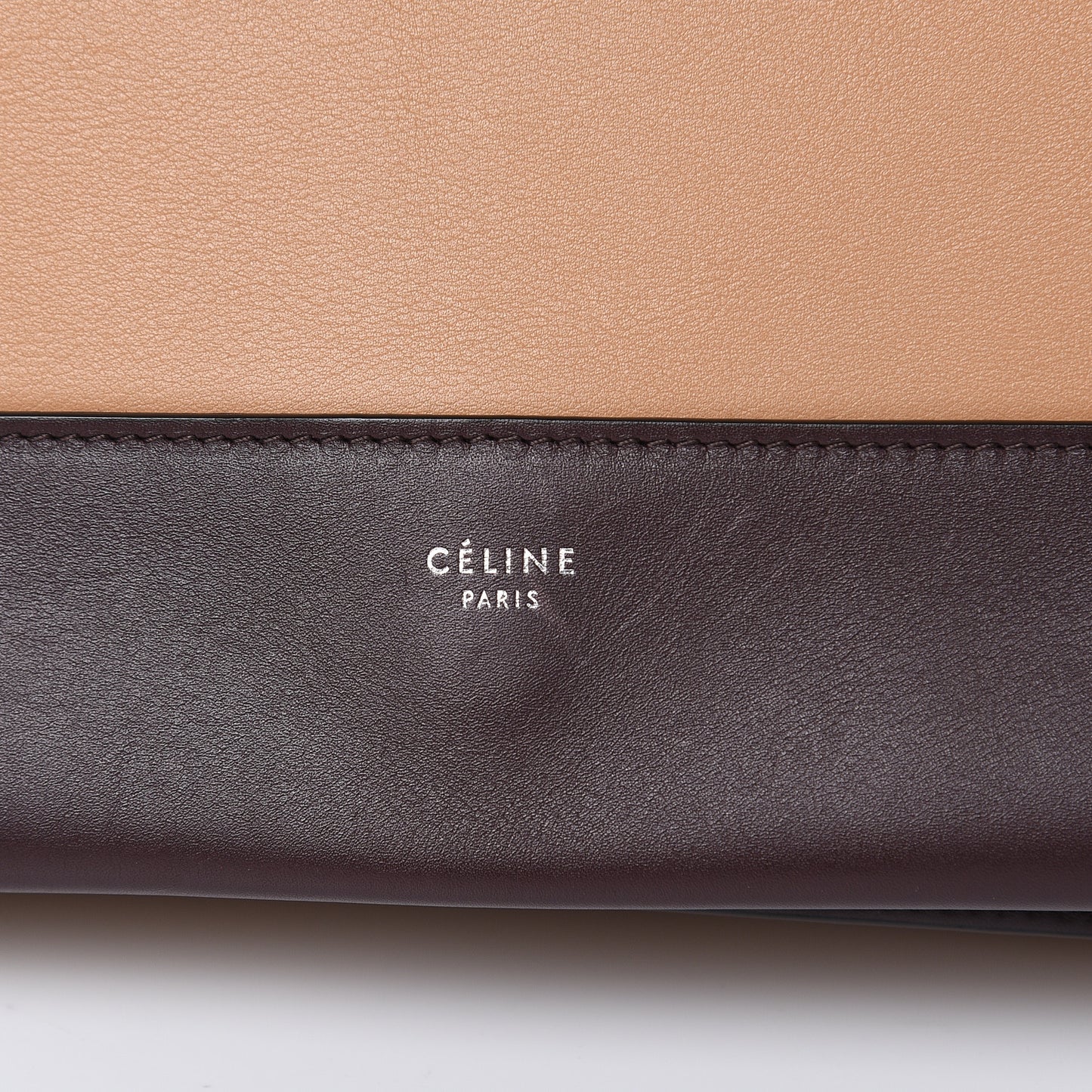 Shiny Smooth Calfskin Medium Frame Shoulder Bag Burgundy Tan