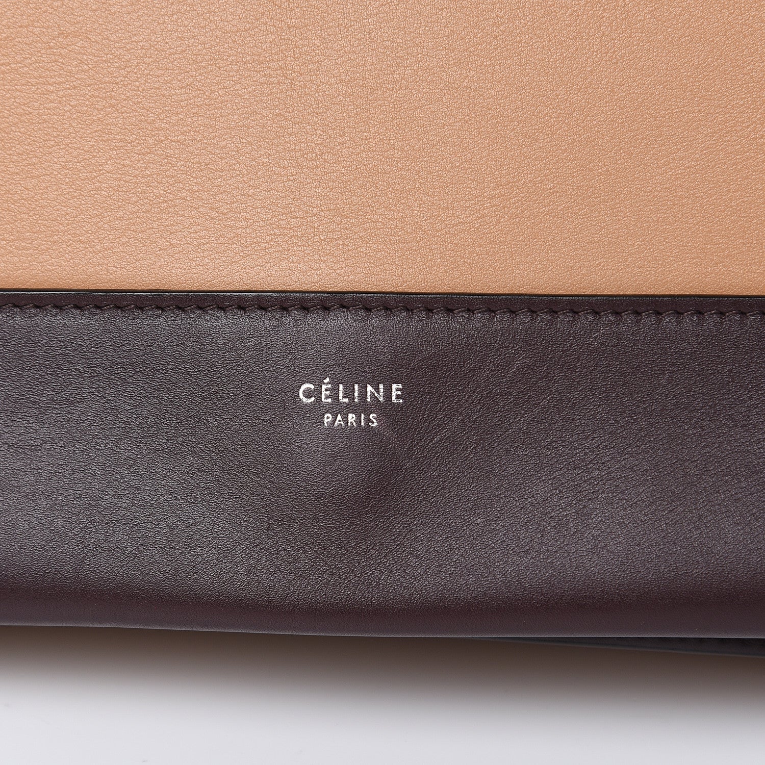 Celine Shiny Smooth Calfskin Medium Frame Shoulder Bag Burgundy Tan 7 of 13