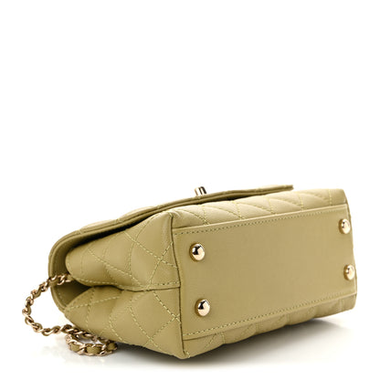 Chanel Caviar Quilted Extra Mini Coco Handle Flap Light Green 4 of 11
