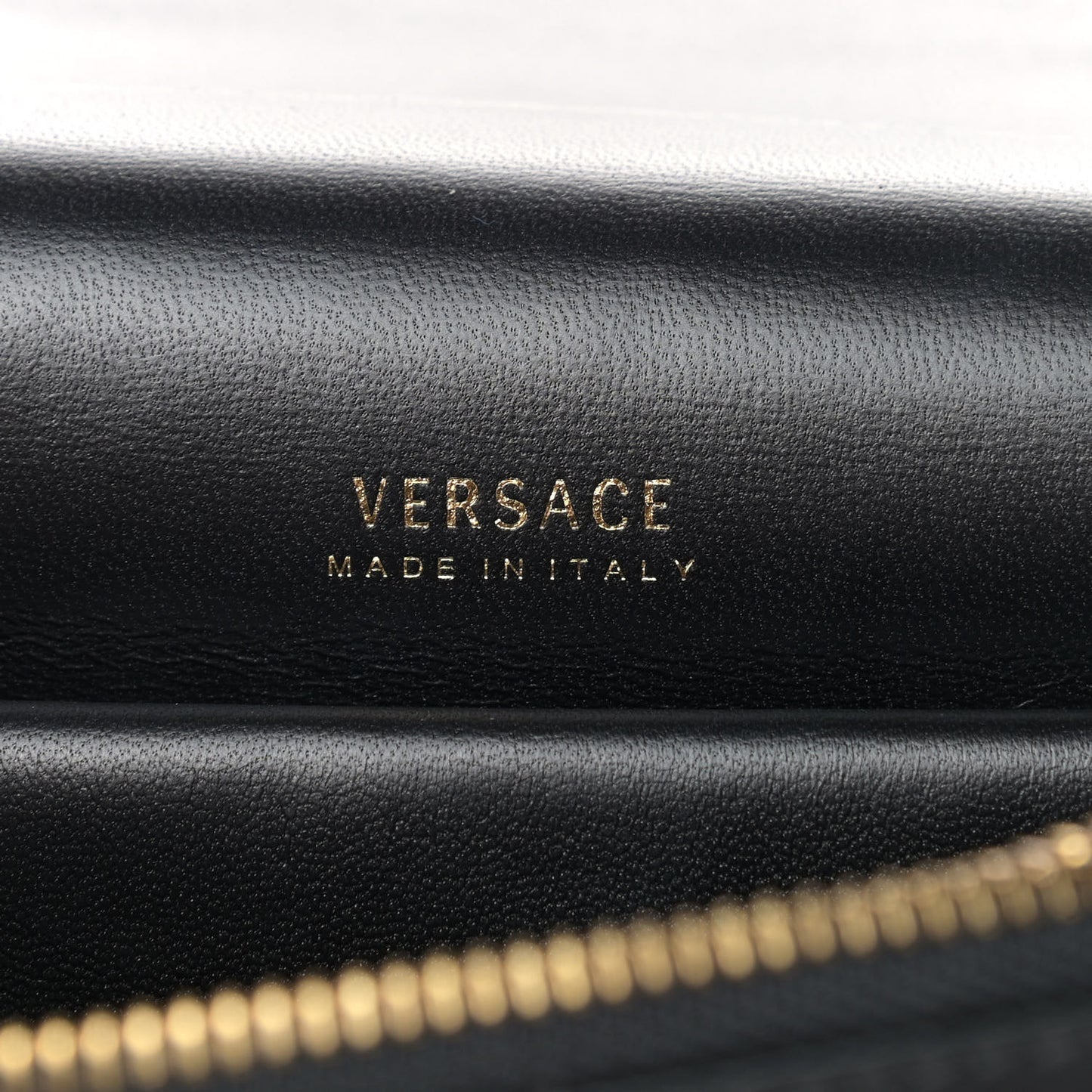 Vitello Barocco Virtus Top Handle Shoulder Bag Black