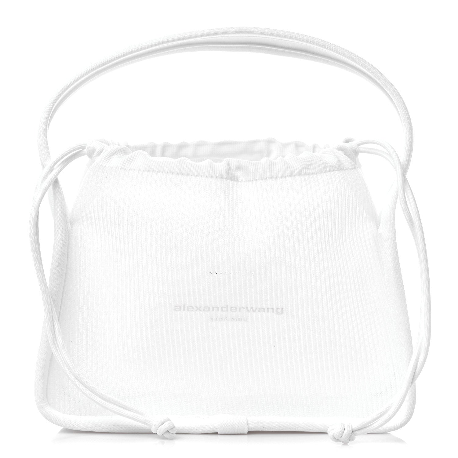 Alexander Wang Ribbed Knit Small Ryan Bag White 1 of 11