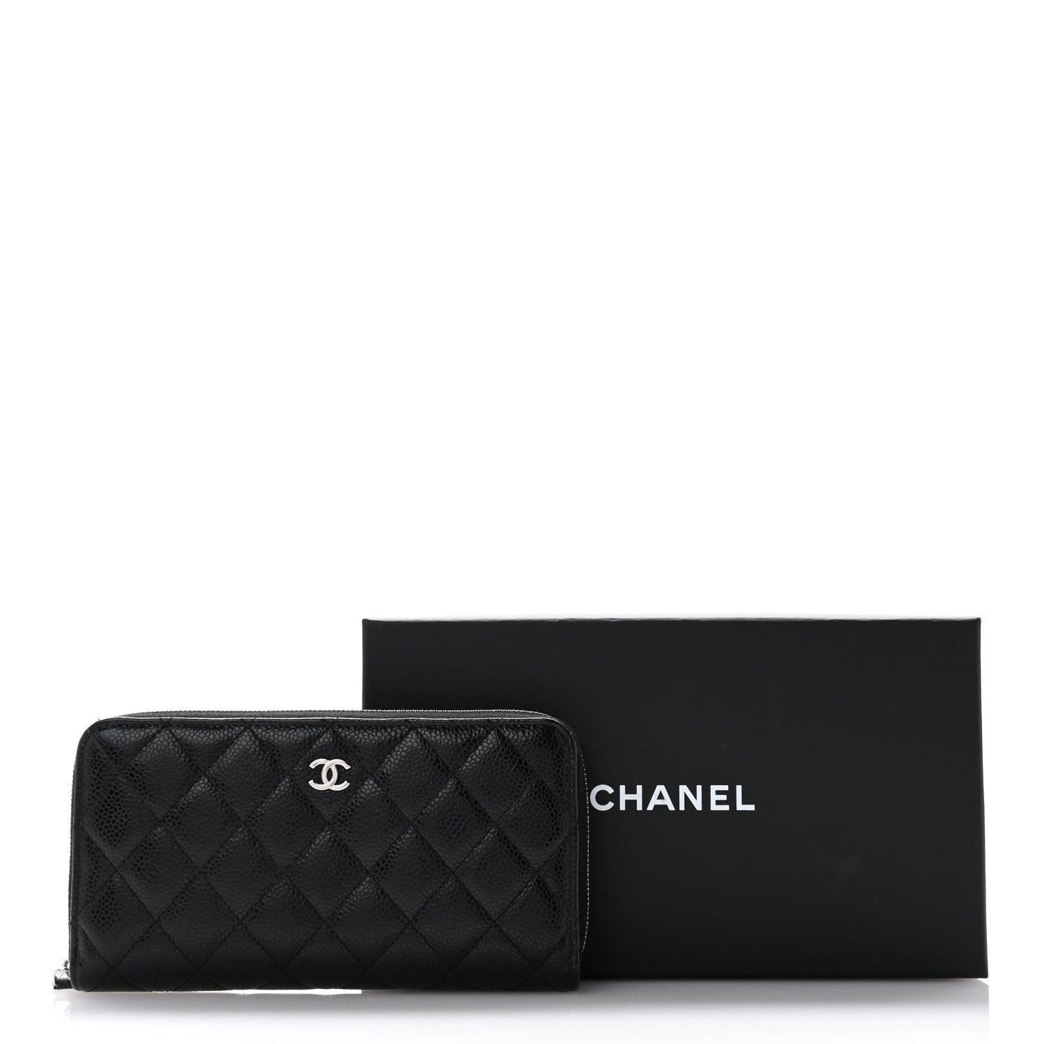 Chanel Caviar Quilted Large Gusset Zip Around Wallet Black 9 of 9