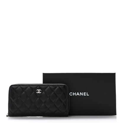 Chanel Caviar Quilted Large Gusset Zip Around Wallet Black 9 of 9