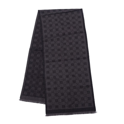 Gucci Wool Monogram Scarf Grey 2 of 3